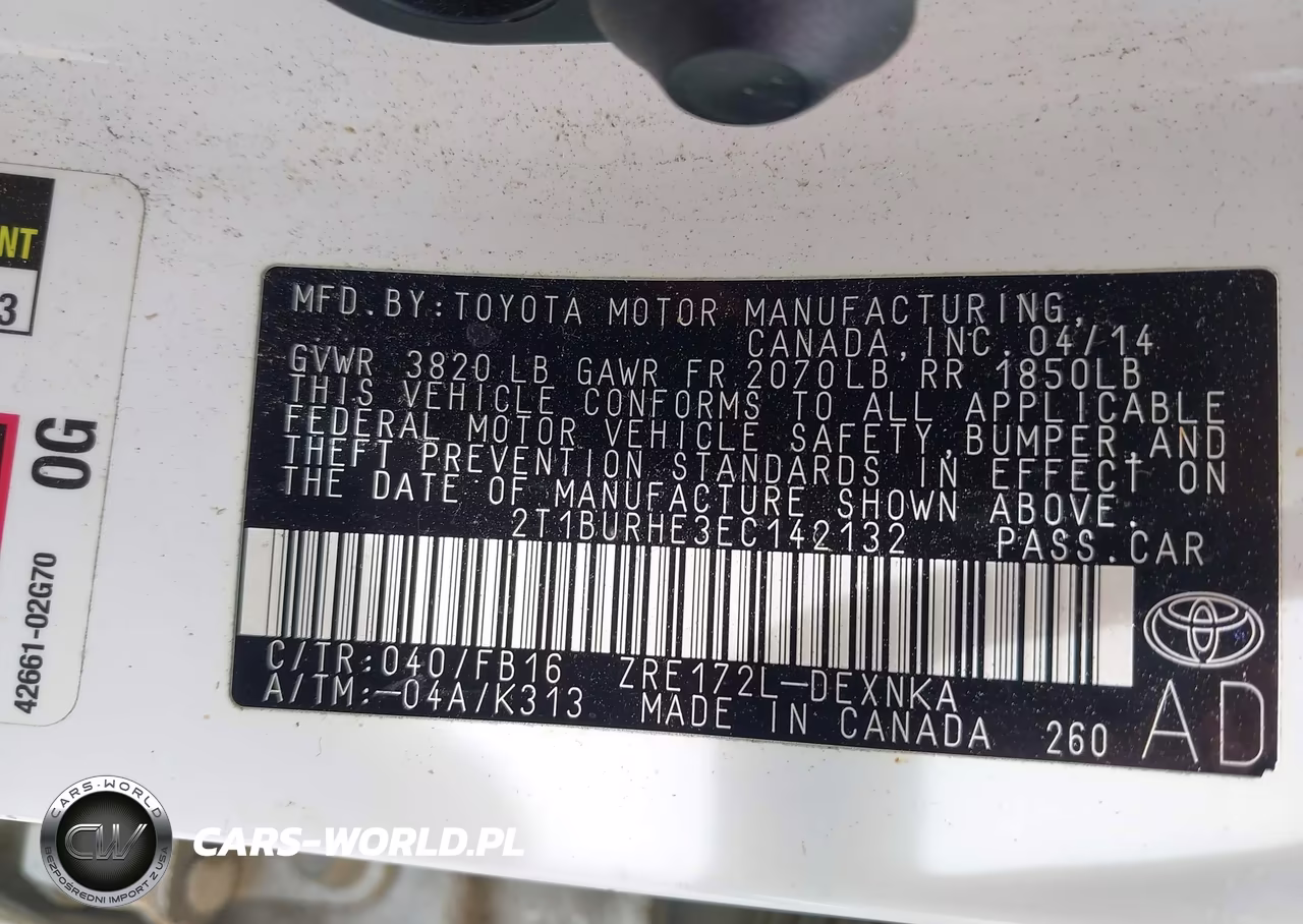 2014 Toyota Corolla Le Plus VIN:2T1BURHE3EC142132 - 9