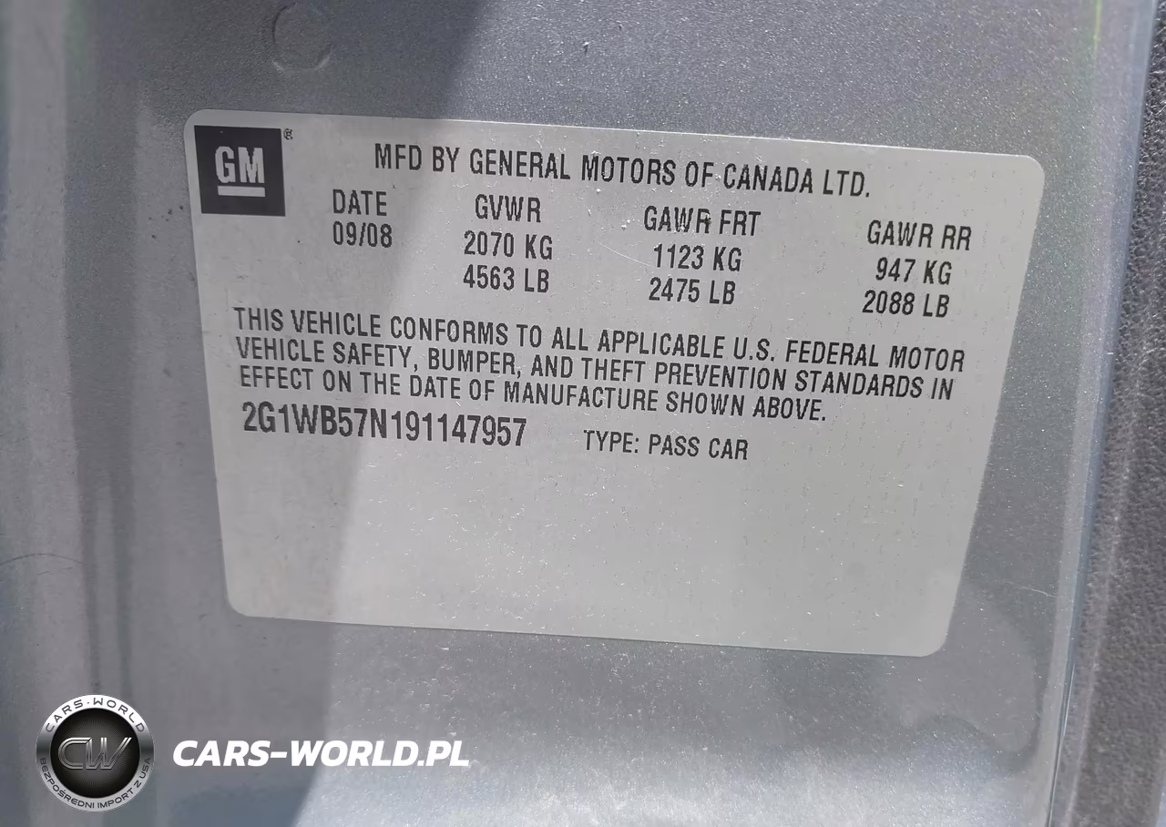 2009 Chevrolet Impala Ls VIN:2G1WB57N191147957 - 9