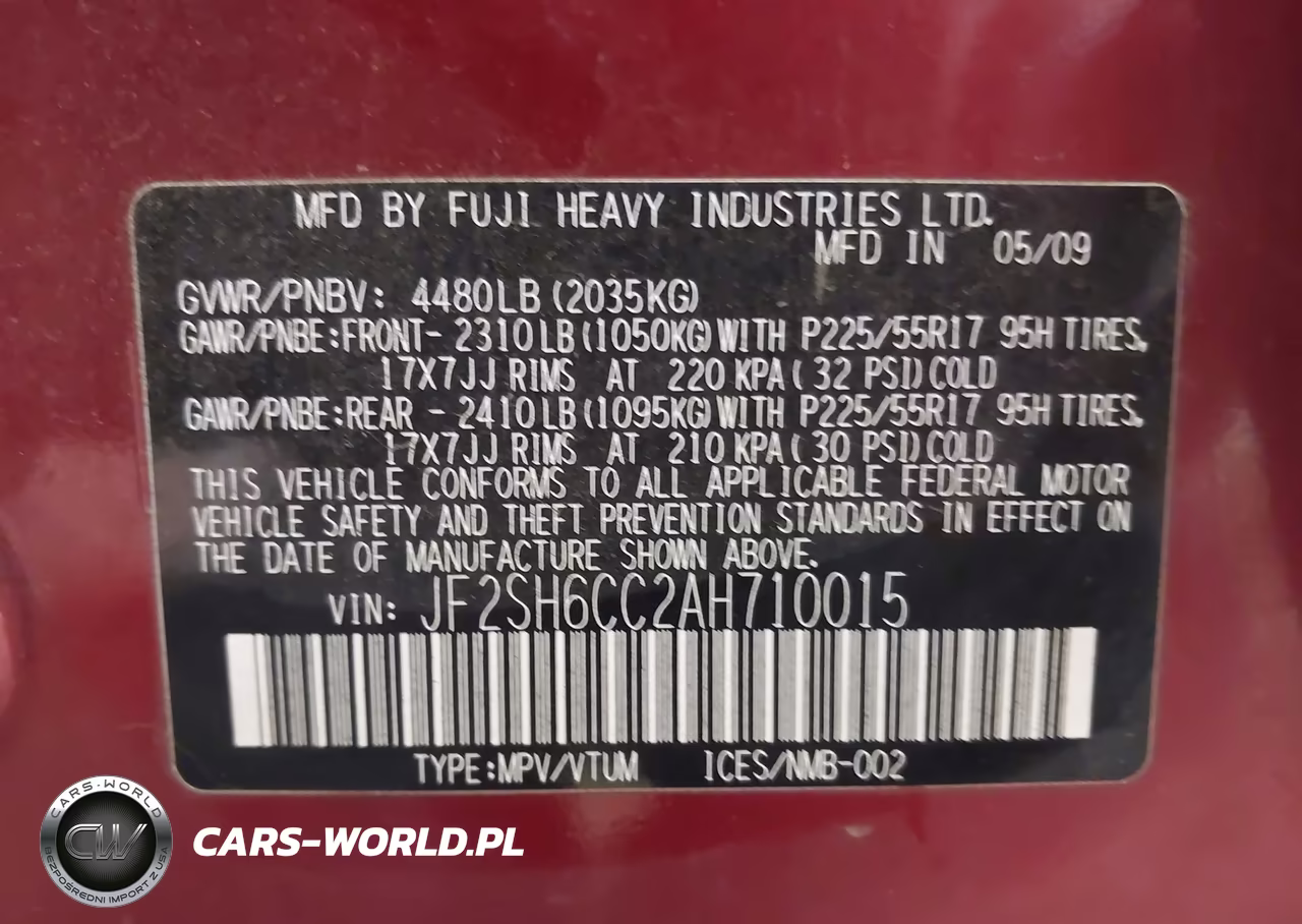 2010 Subaru Forester 2.5X Premium VIN:JF2SH6CC2AH710015 - 9