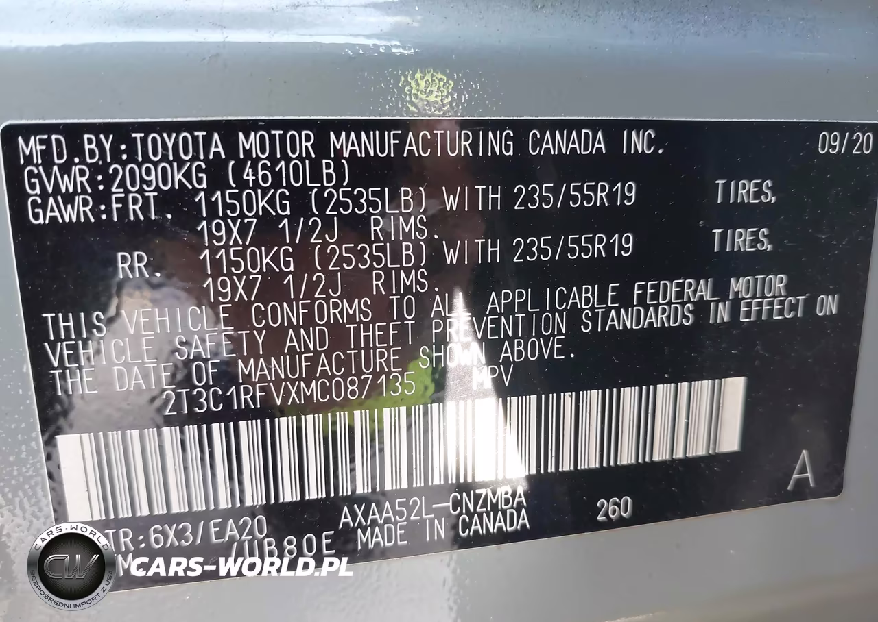 2021 Toyota Rav4 Xle Premium VIN:2T3C1RFVXMC087135 - 9