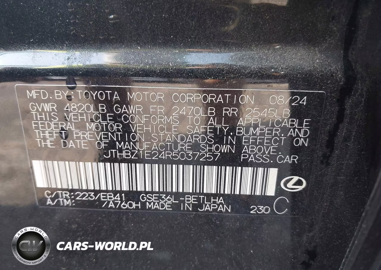 2024 Lexus Is 350 F Sport Design VIN:JTHBZ1E24R5037257 - 9