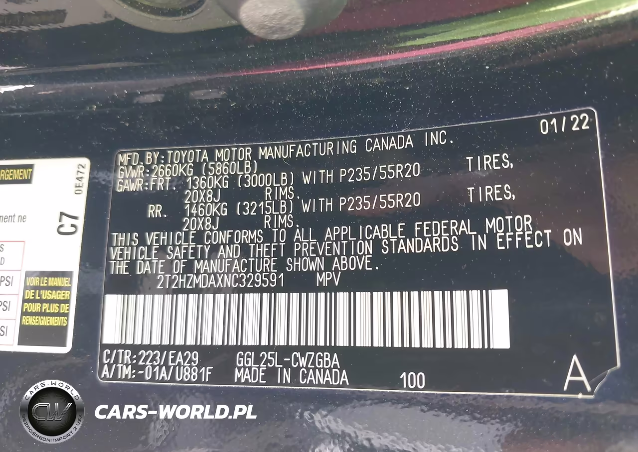 2022 Lexus Rx 350 VIN:2T2HZMDAXNC329591 - 9