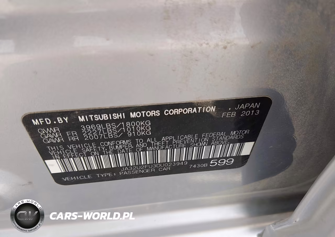 2013 Mitsubishi Lancer Es VIN:JA32U2FU3DU023949 - 9