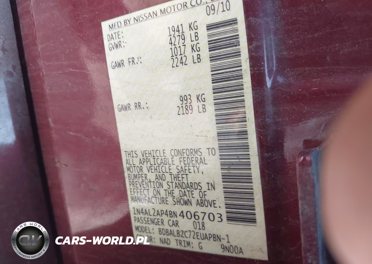 2011 Nissan Altima 2.5 S VIN:1N4AL2AP4BN406703 - 9
