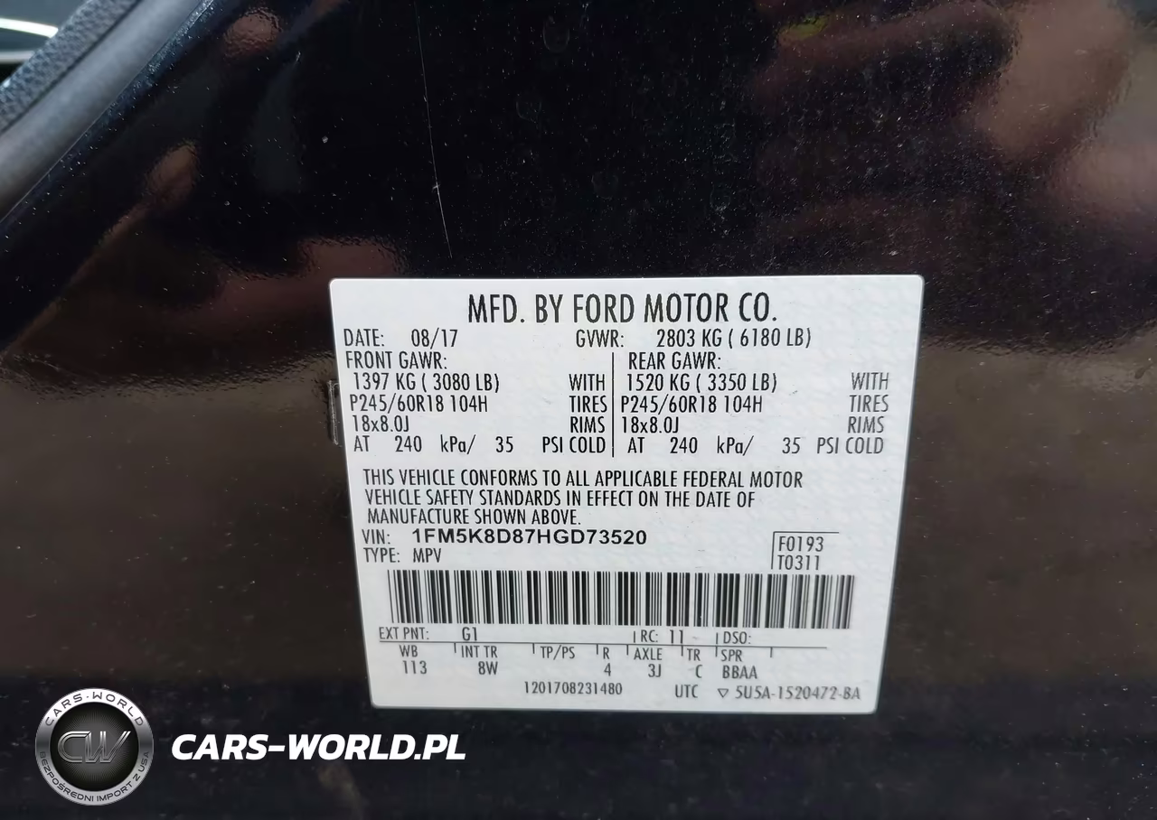 2017 Ford Explorer Xlt VIN:1FM5K8D87HGD73520 - 9
