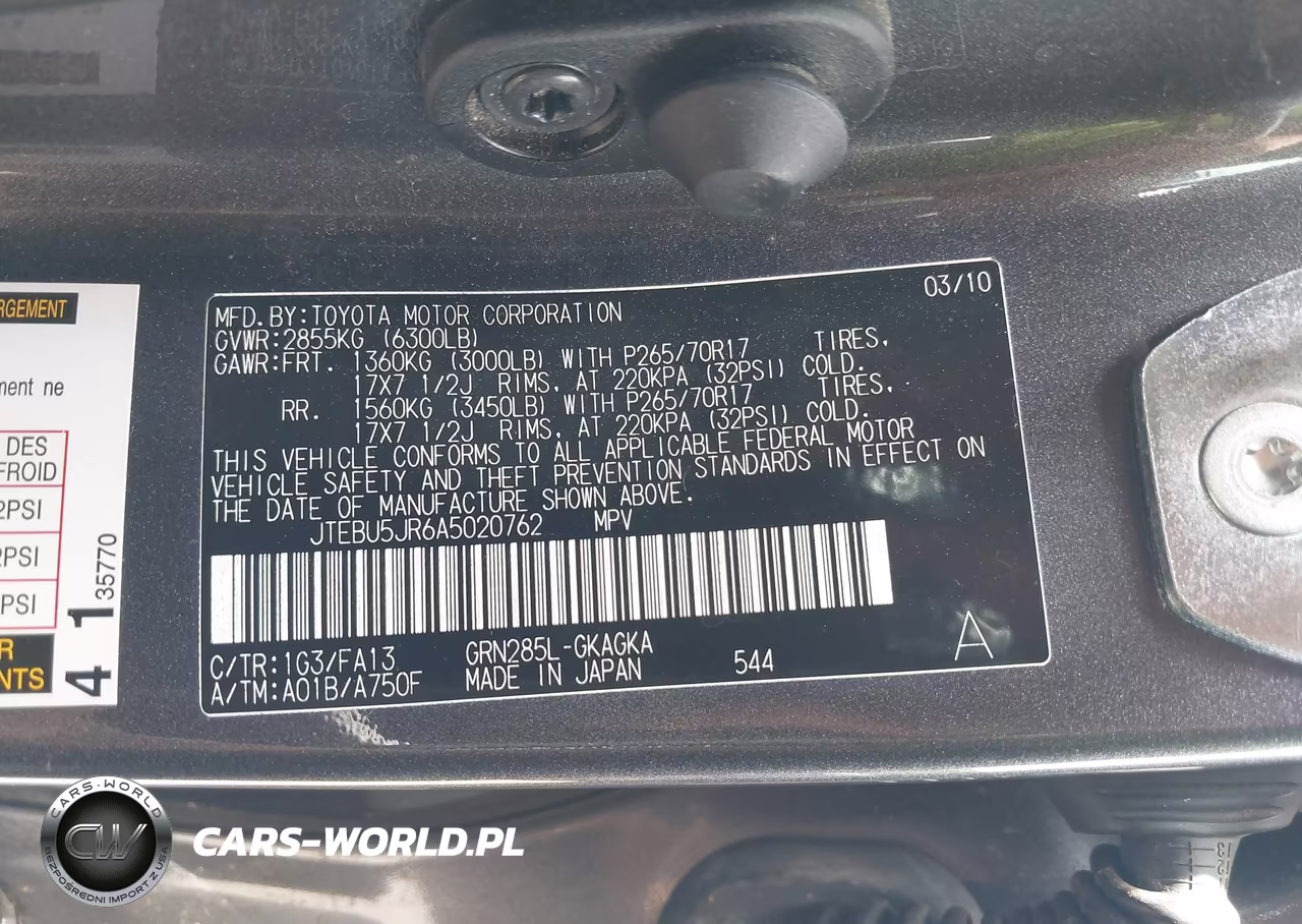 2010 Toyota 4Runner Trail V6 VIN:JTEBU5JR6A5020762 - 9