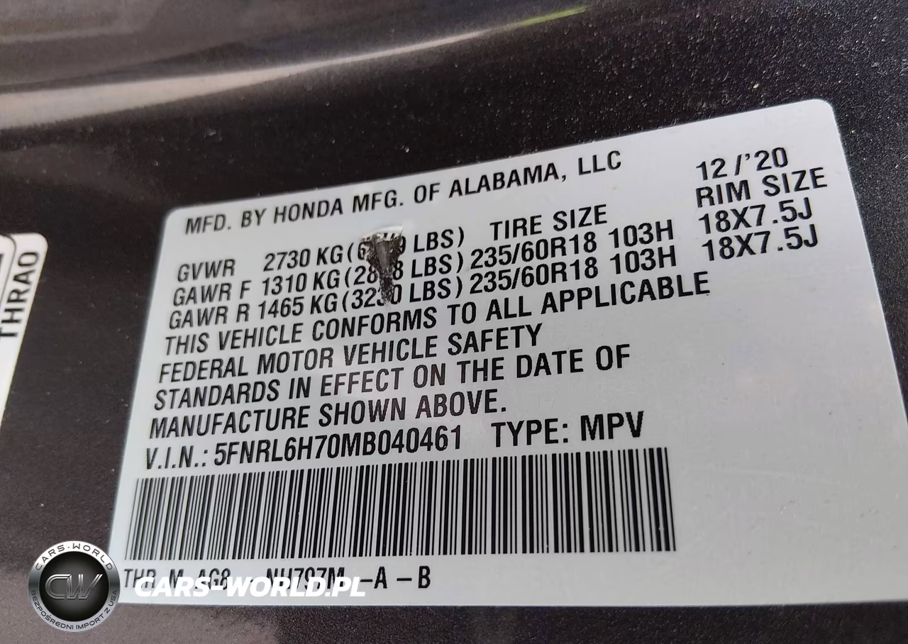 2021 Honda Odyssey Ex-L VIN:5FNRL6H70MB040461 - 9
