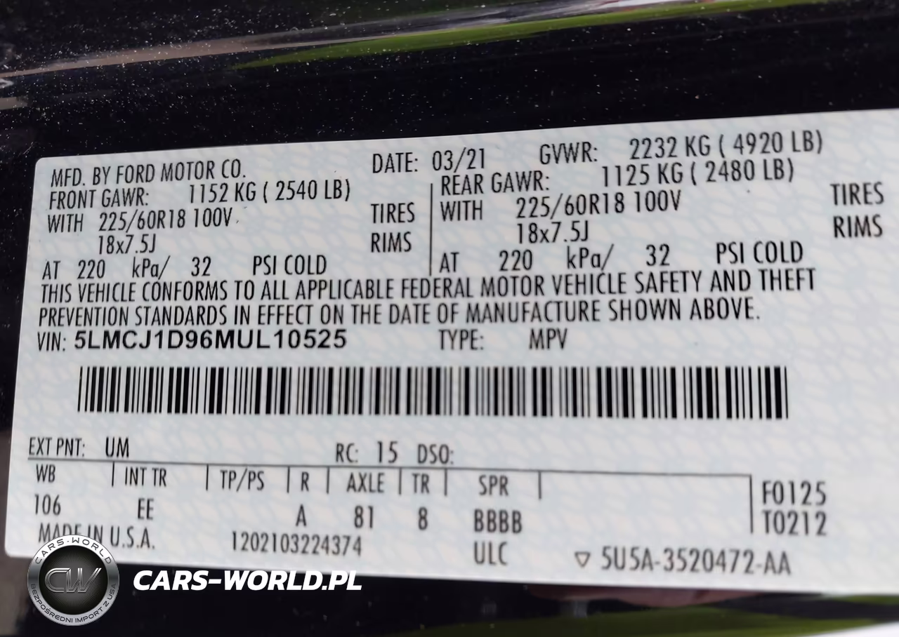 2021 Lincoln Corsair Standard VIN:5LMCJ1D96MUL10525 - 9
