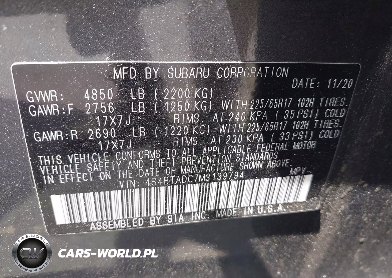 2021 Subaru Outback Premium VIN:4S4BTADC7M3139794 - 9