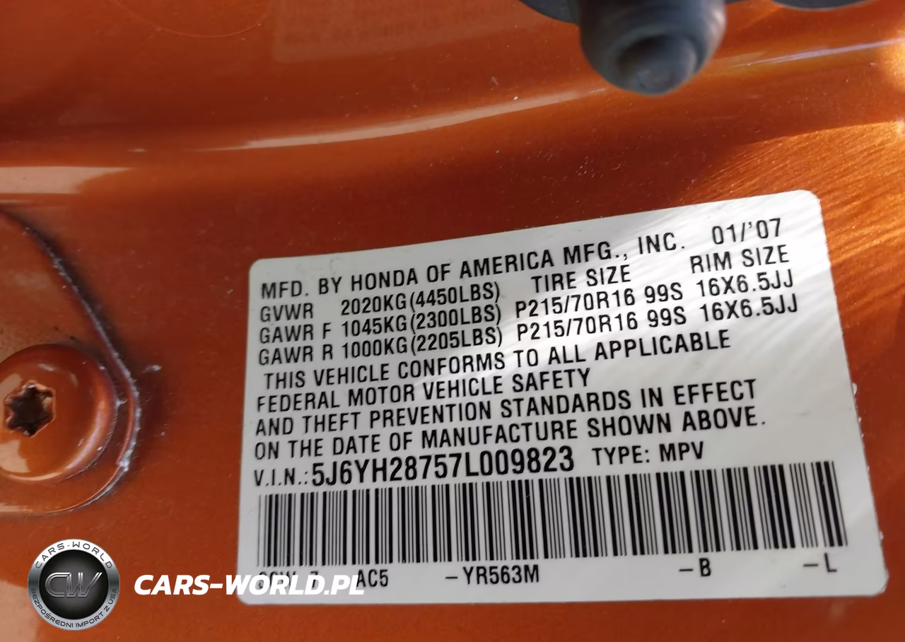 2007 Honda Element Ex VIN:5J6YH28757L009823 - 9