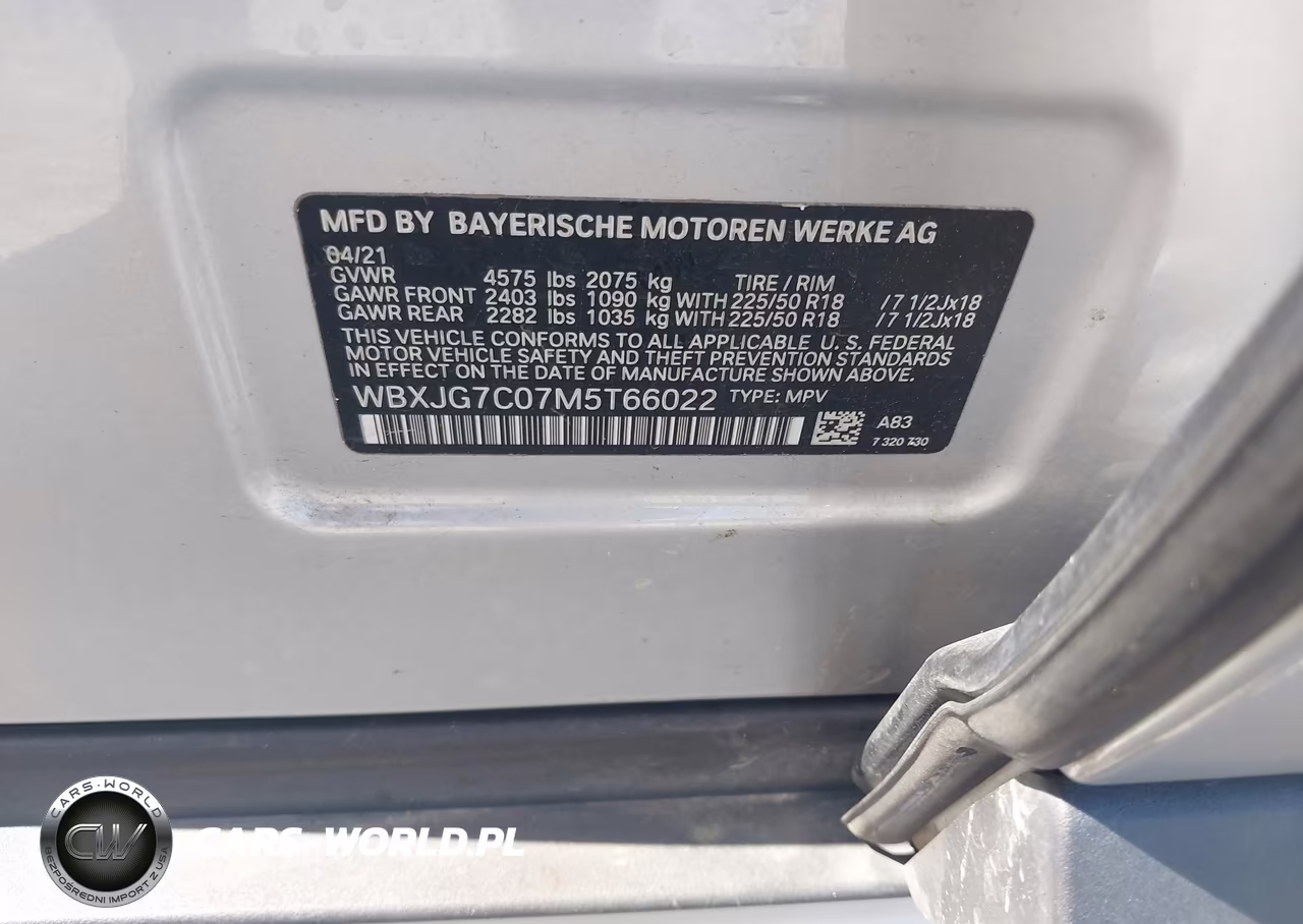 2021 BMW X1 Sdrive28I VIN:WBXJG7C07M5T66022 - 9