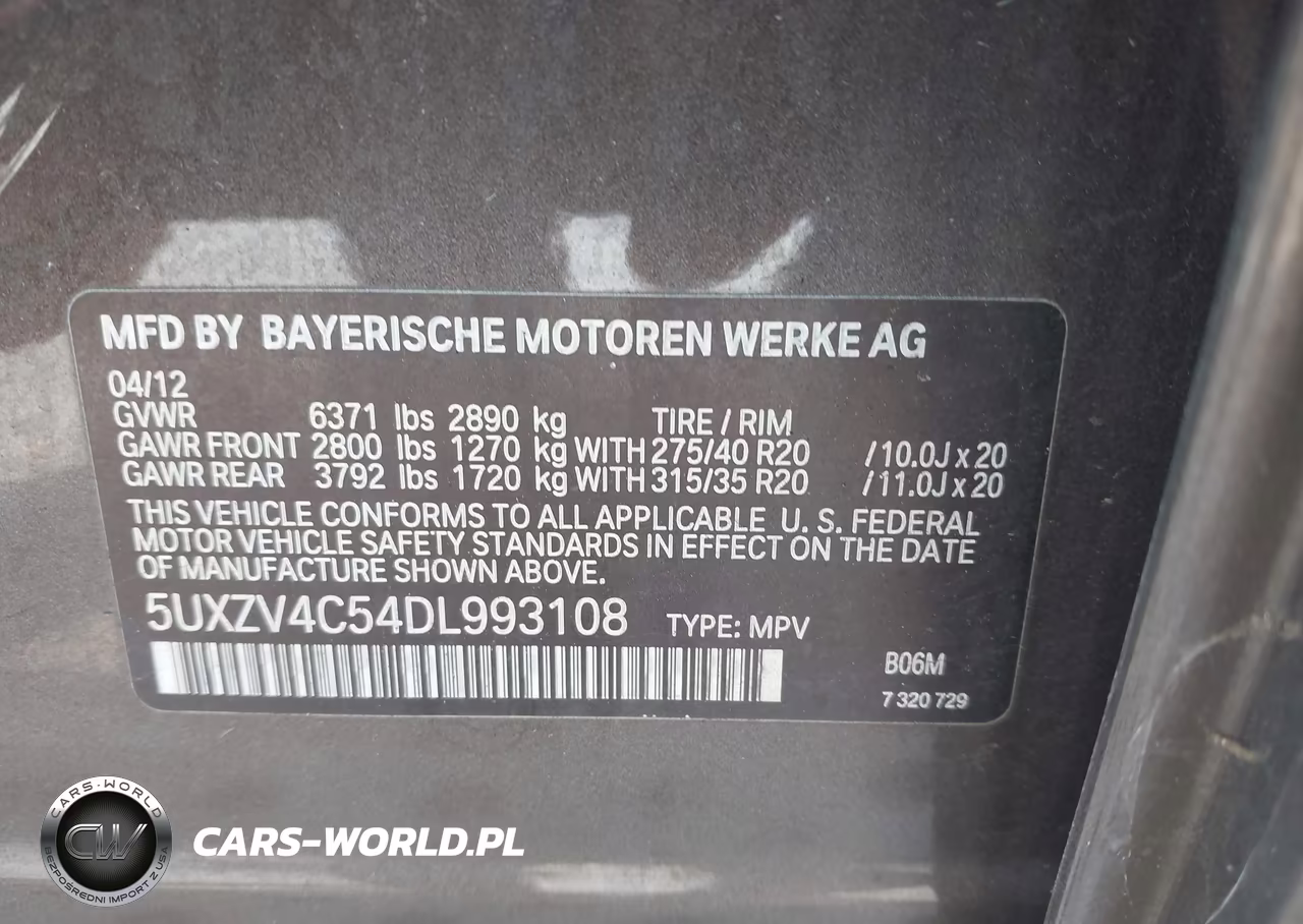 2013 BMW X5 VIN:5UXZV4C54DL993108 - 9