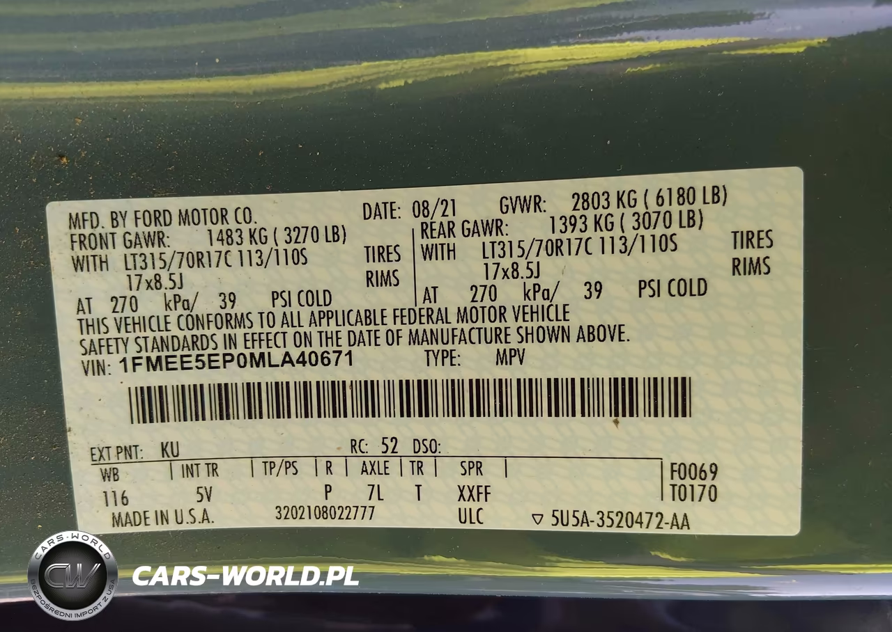 2021 Ford Bronco First Edition VIN:1FMEE5EP0MLA40671 - 9
