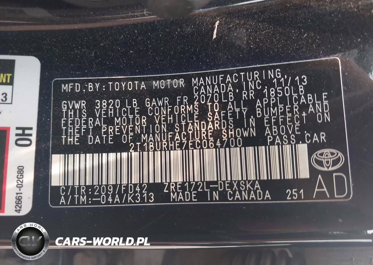 2014 Toyota Corolla S Plus VIN:2T1BURHE7EC064700 - 9
