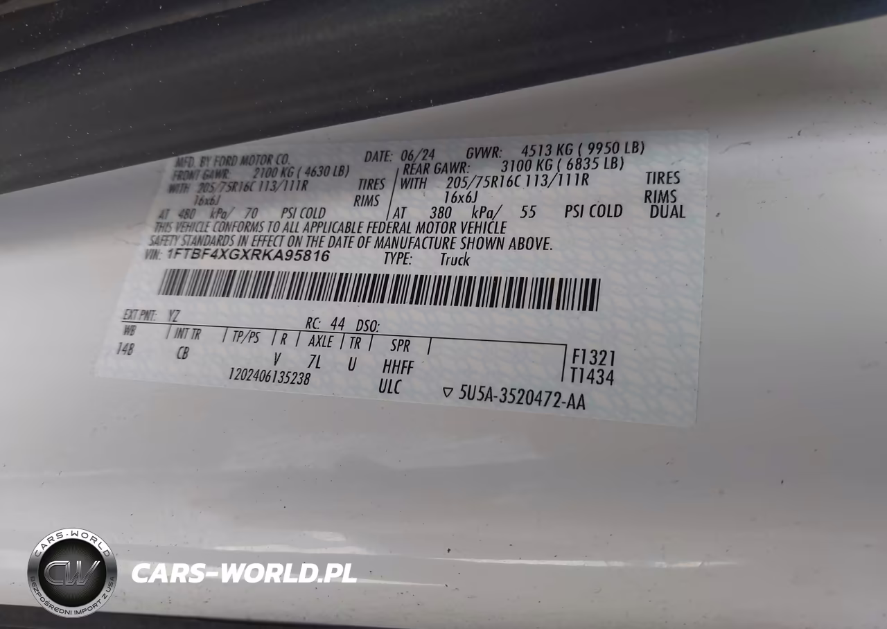 2024 Ford Transit-350 Cargo Van VIN:1FTBF4XGXRKA95816 - 9
