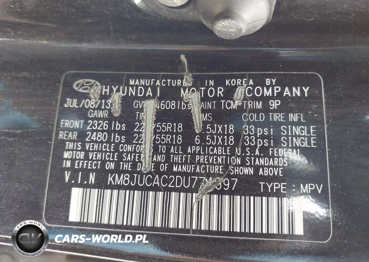 2013 Hyundai Tucson Limited VIN:KM8JUCAC2DU774697 - 9