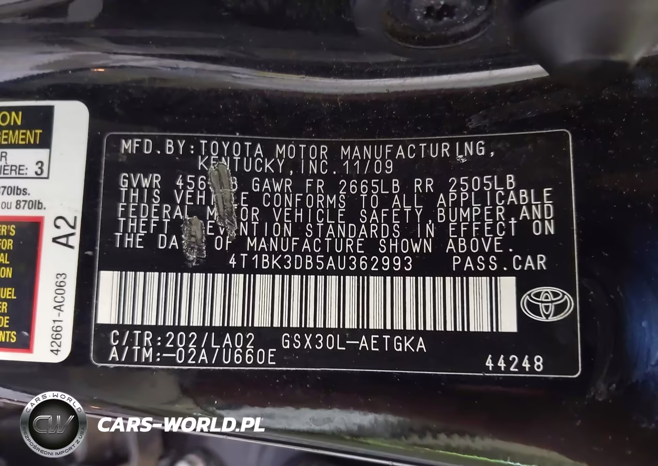 2010 Toyota Avalon Limited-Xl-Xls VIN:4T1BK3DB5AU362993 - 9