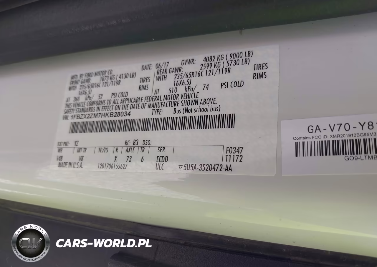2017 Ford Transit-350 Xl VIN:1FBZX2ZM7HKB28034 - 9