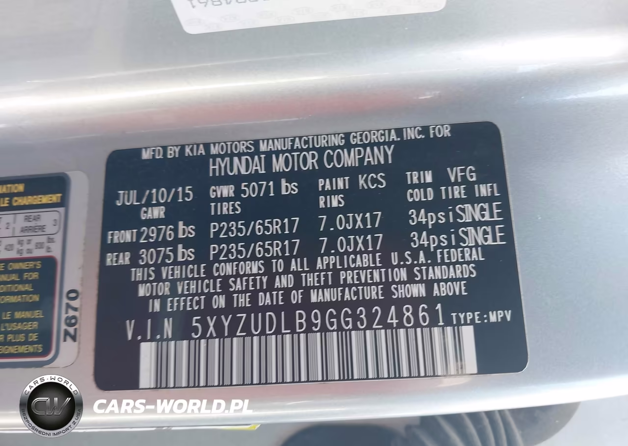 2016 Hyundai Santa Fe Sport 2.4L VIN:5XYZUDLB9GG324861 - 9