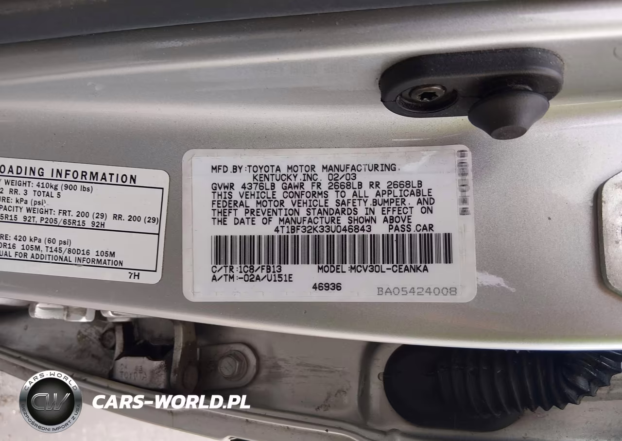2003 Toyota Camry Le V6 VIN:4T1BF32K33U046843 - 9
