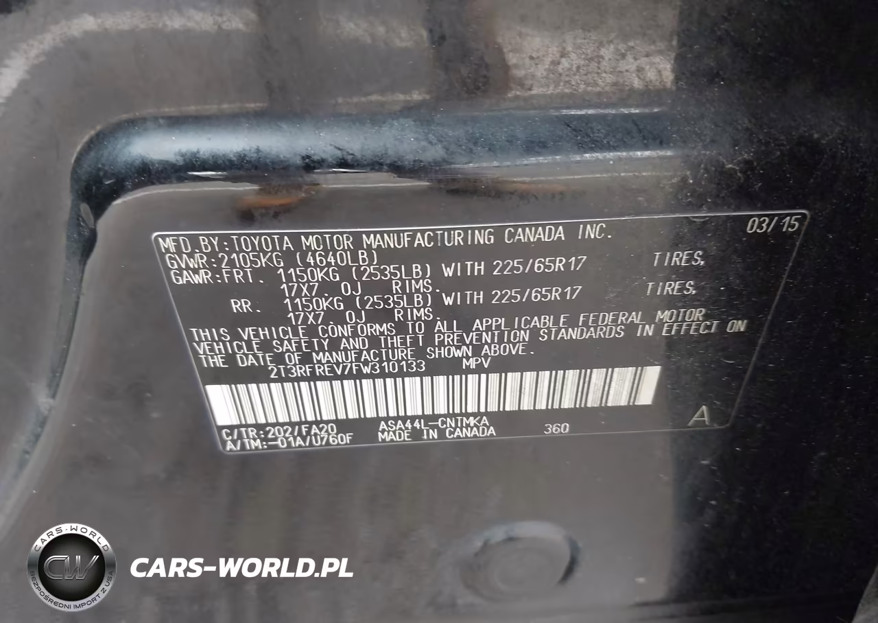 2015 Toyota Rav4 Xle VIN:2T3RFREV7FW310133 - 9