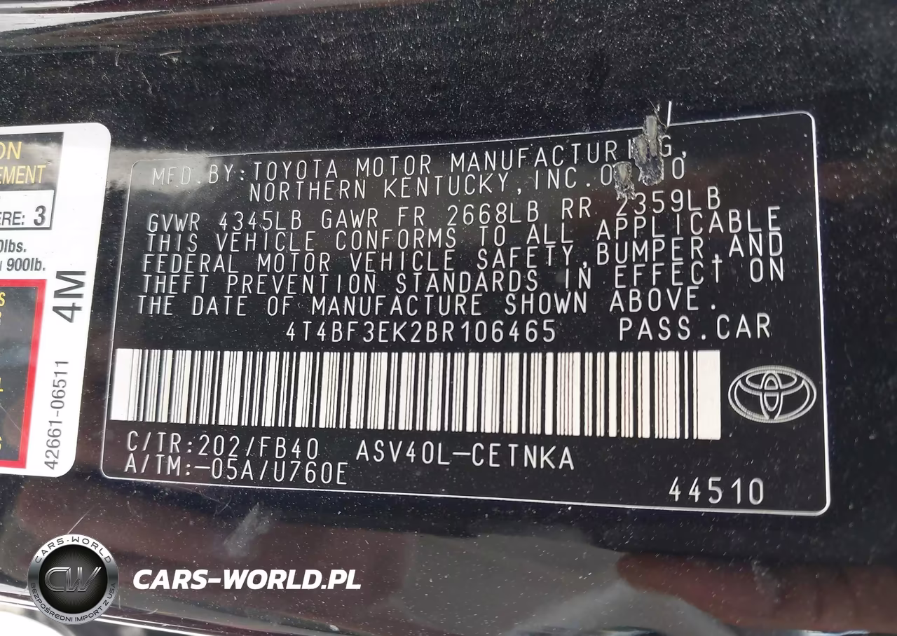 2011 Toyota Camry Le VIN:4T4BF3EK2BR106465 - 9