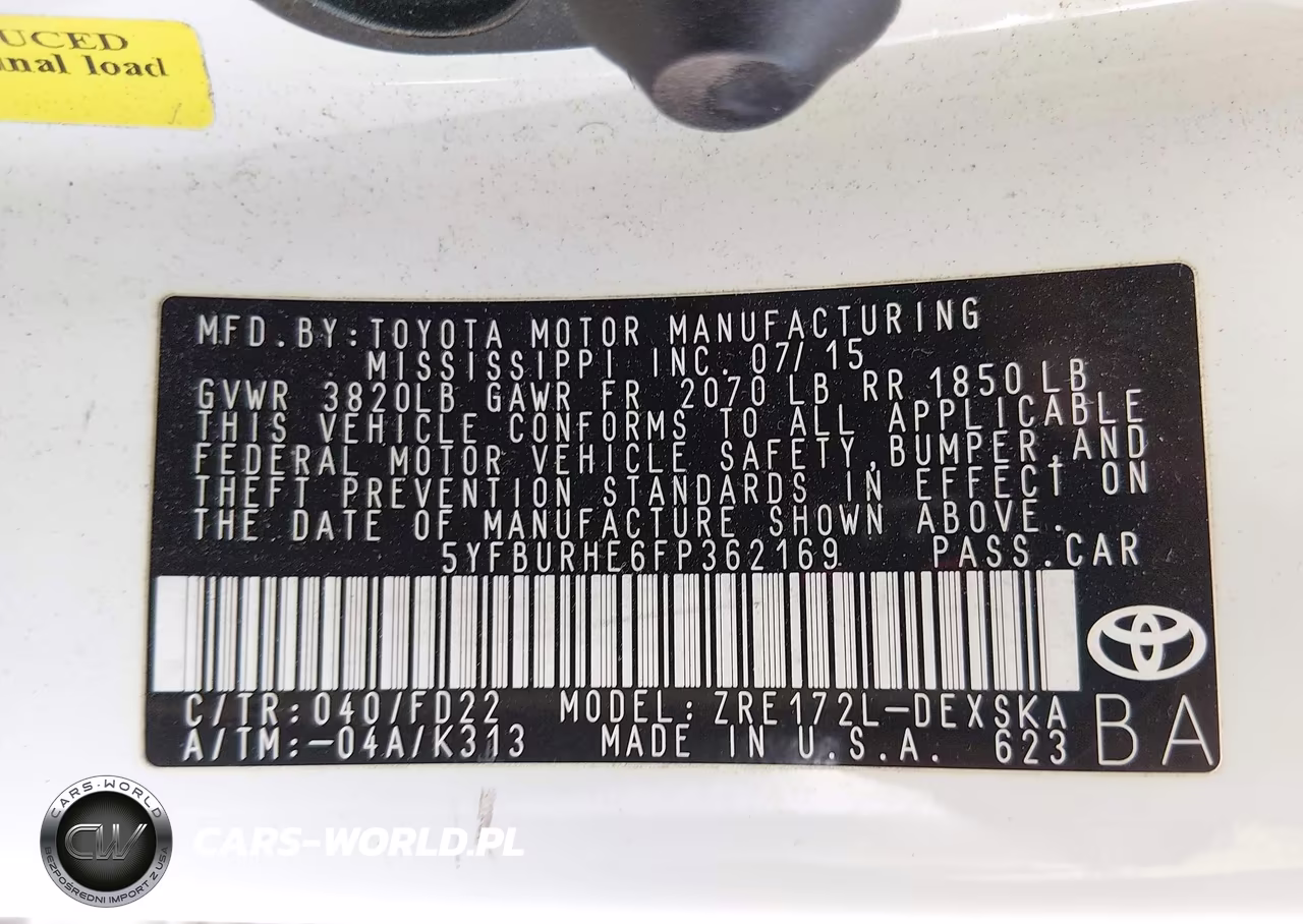 2015 Toyota Corolla S Plus VIN:5YFBURHE6FP362169 - 9