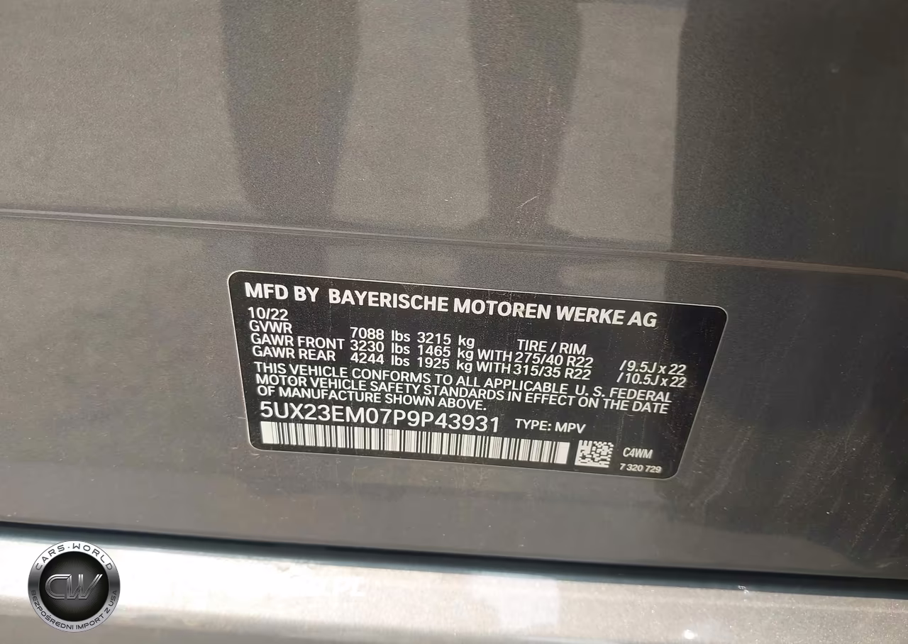 2023 BMW X7 xDrive40I VIN:5UX23EM07P9P43931 - 9