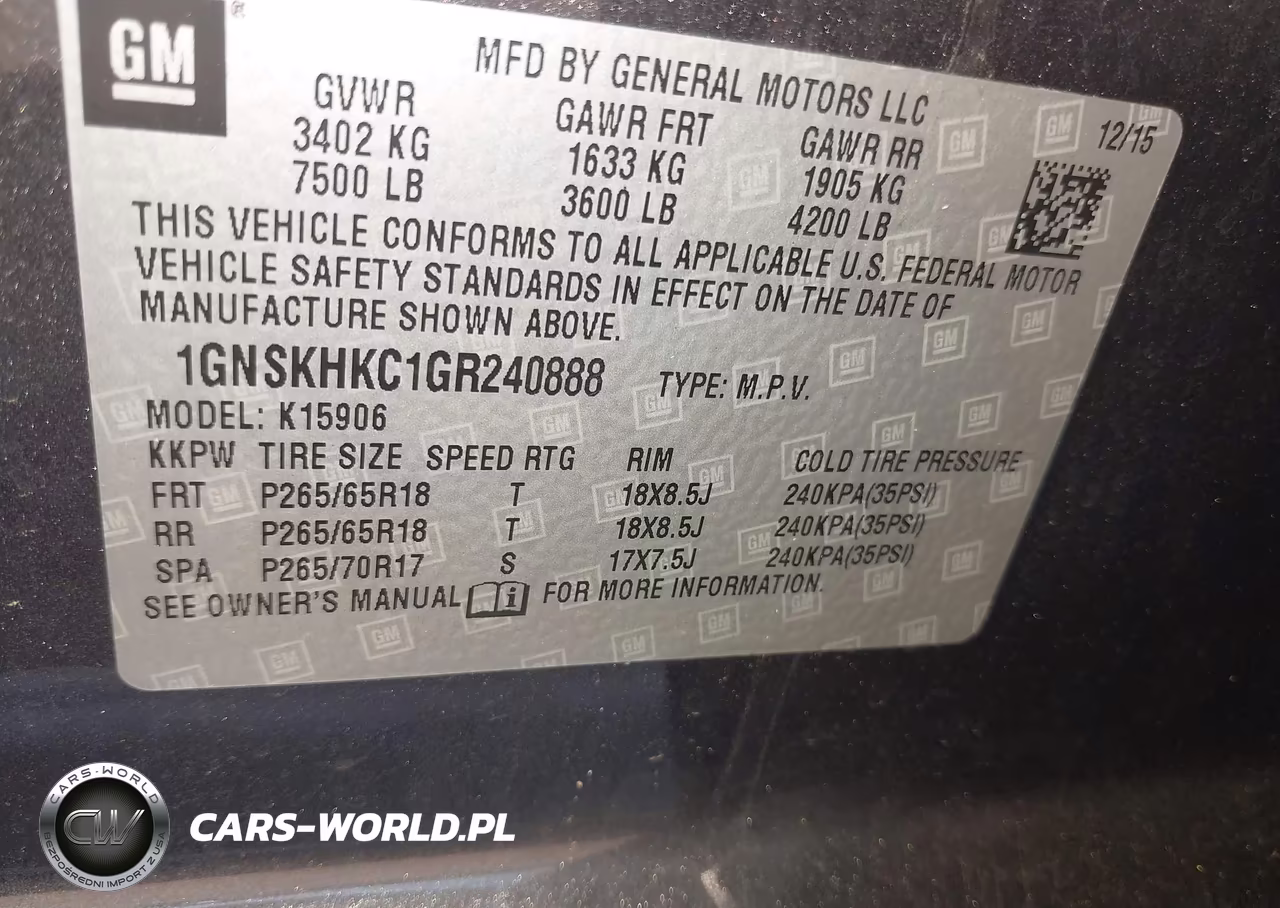2016 Chevrolet Suburban Lt VIN:1GNSKHKC1GR240888 - 9
