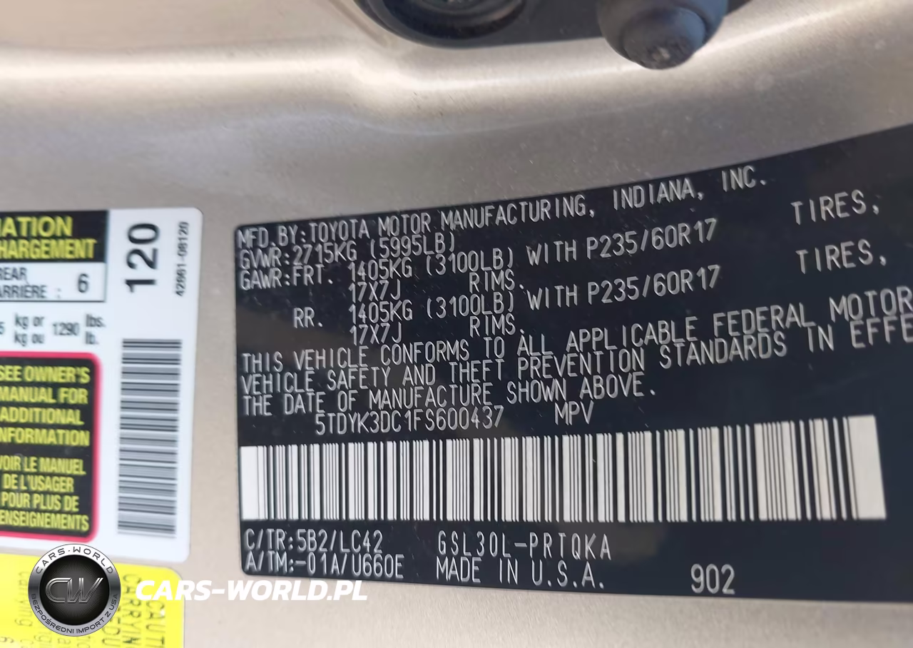 2015 Toyota Sienna Xle 8 Passenger VIN:5TDYK3DC1FS600437 - 9