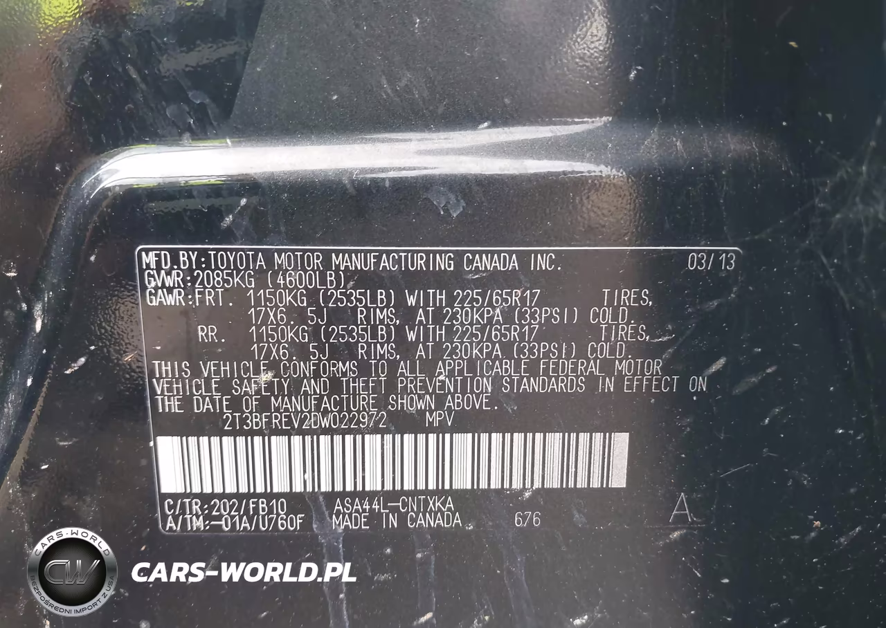 2013 Toyota Rav4 Le VIN:2T3BFREV2DW022972 - 9