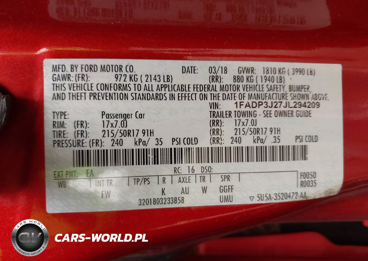 2018 Ford Focus Titanium VIN:1FADP3J27JL294209 - 9