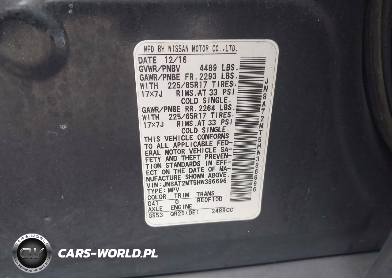 2017 Nissan Rogue S VIN:JN8AT2MT5HW386696 - 9