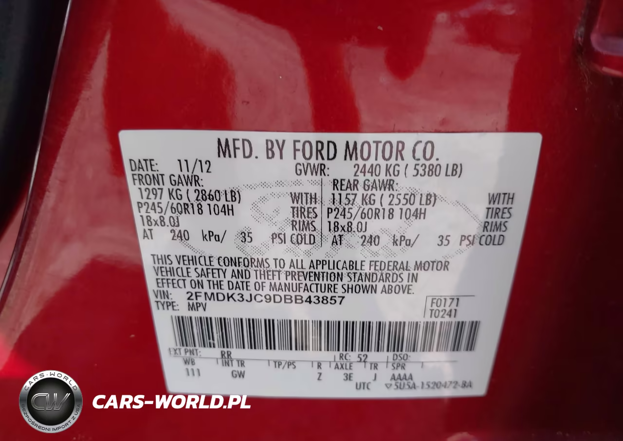 2013 Ford Edge Sel VIN:2FMDK3JC9DBB43857 - 9