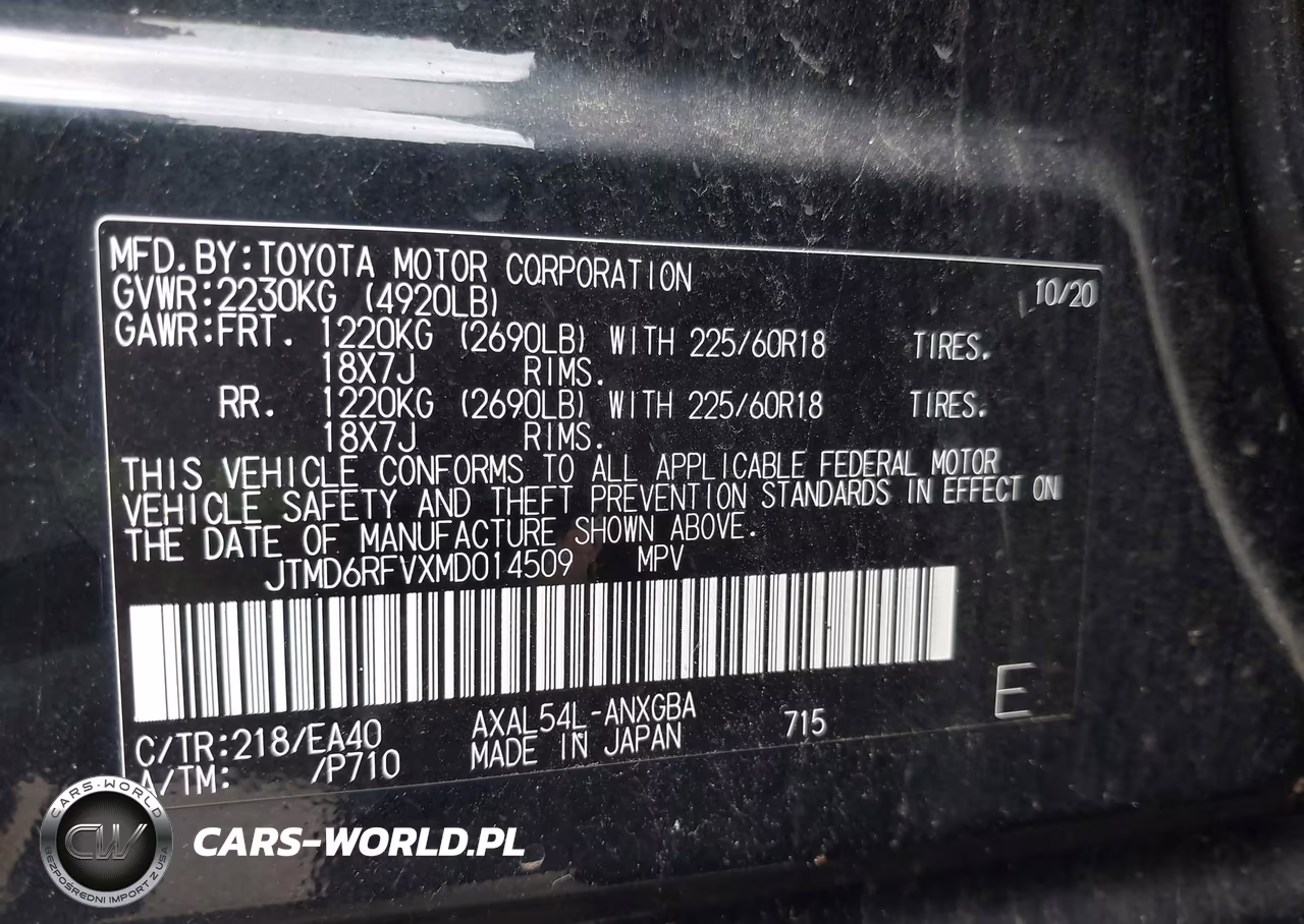 2021 Toyota Rav4 Hybrid Limited VIN:JTMD6RFVXMD014509 - 9