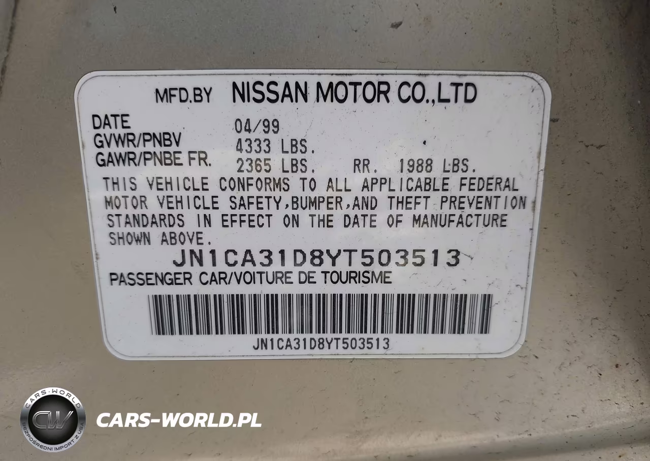2000 Nissan Maxima Gle-Gxe-Se VIN:JN1CA31D8YT503513 - 9