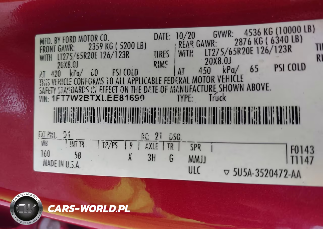 2020 Ford F-250 Lariat VIN:1FT7W2BTXLEE81690 - 9