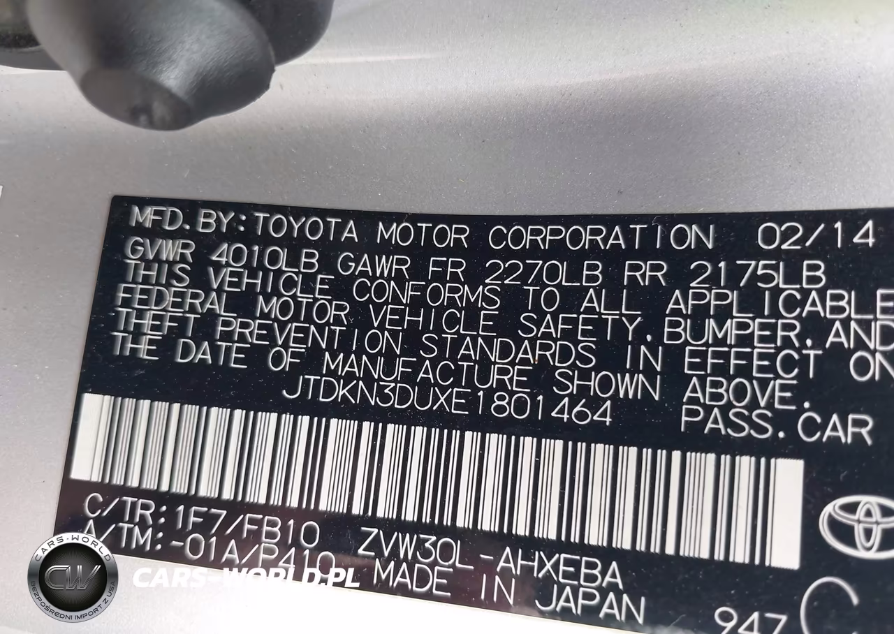 2014 Toyota Prius Two VIN:JTDKN3DUXE1801464 - 9