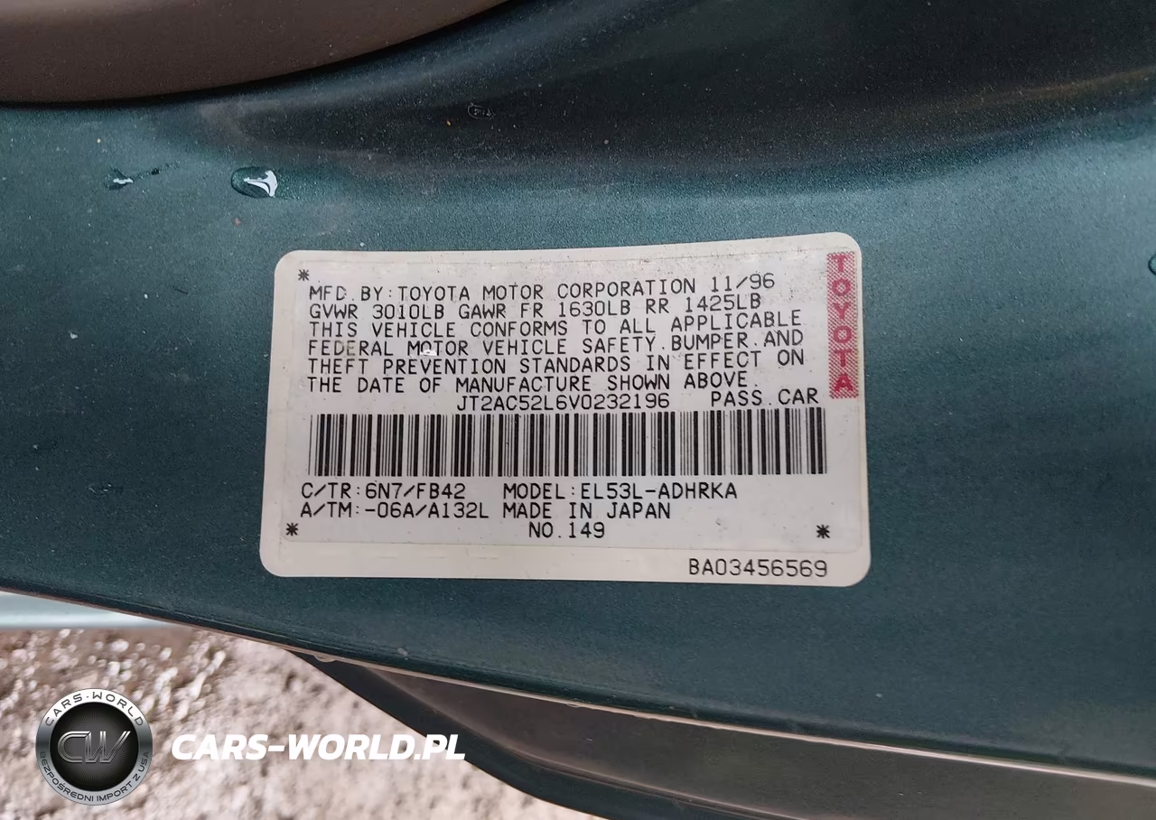1997 Toyota Tercel Ce VIN:JT2AC52L6V0232196 - 9