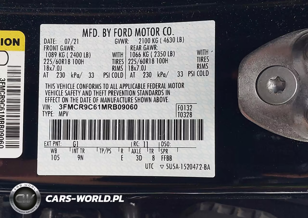 2021 Ford Bronco Sport Outer Banks VIN:3FMCR9C61MRB09060 - 9