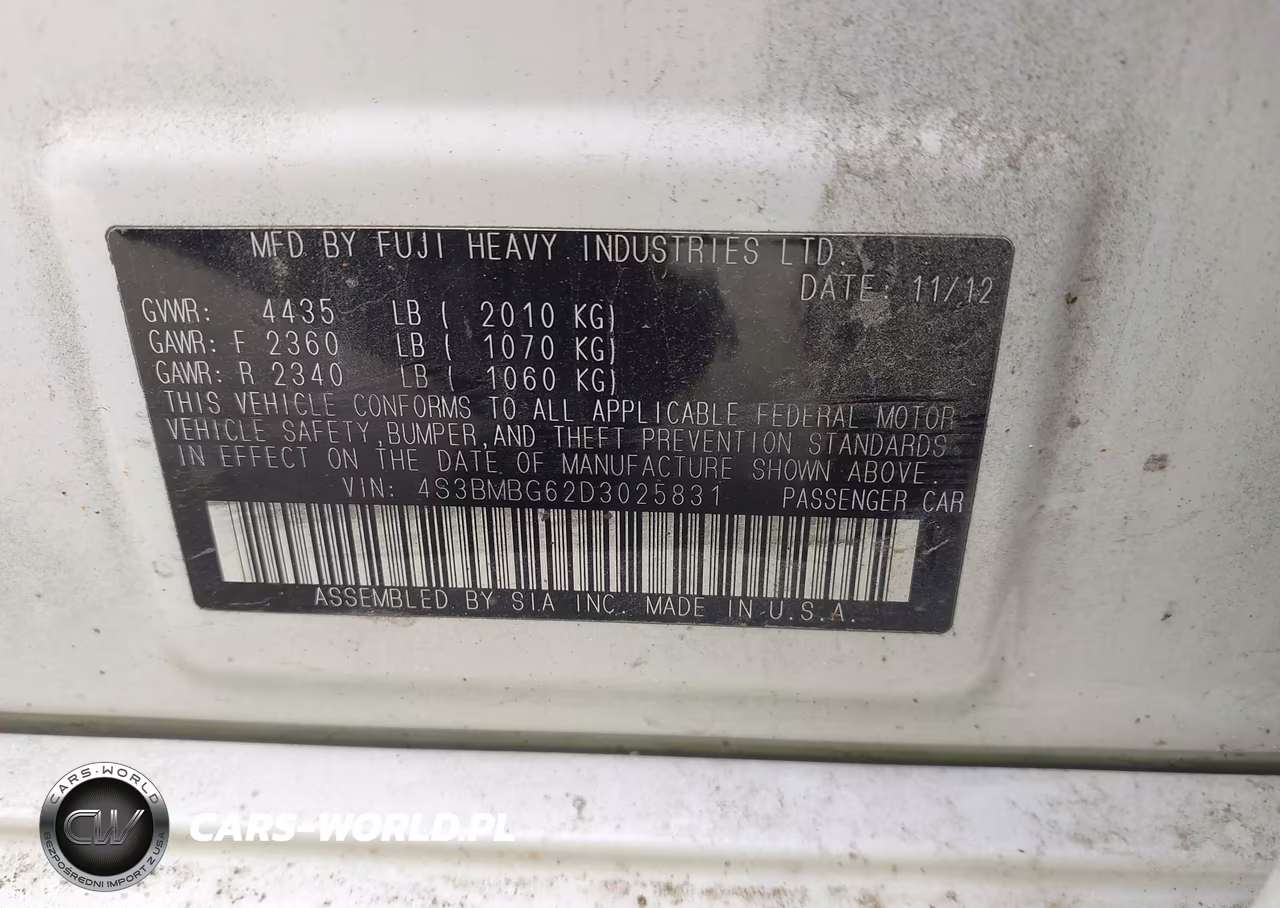 2013 Subaru Legacy 2.5 I Sport VIN:4S3BMBG62D3025831 - 9