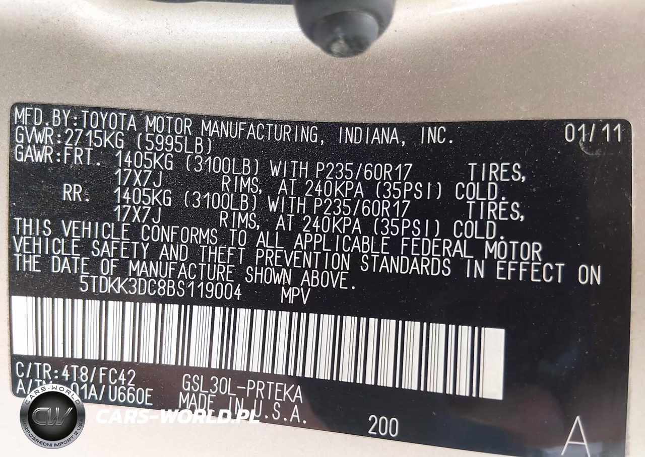 2011 Toyota Sienna Le V6 VIN:5TDKK3DC8BS119004 - 9
