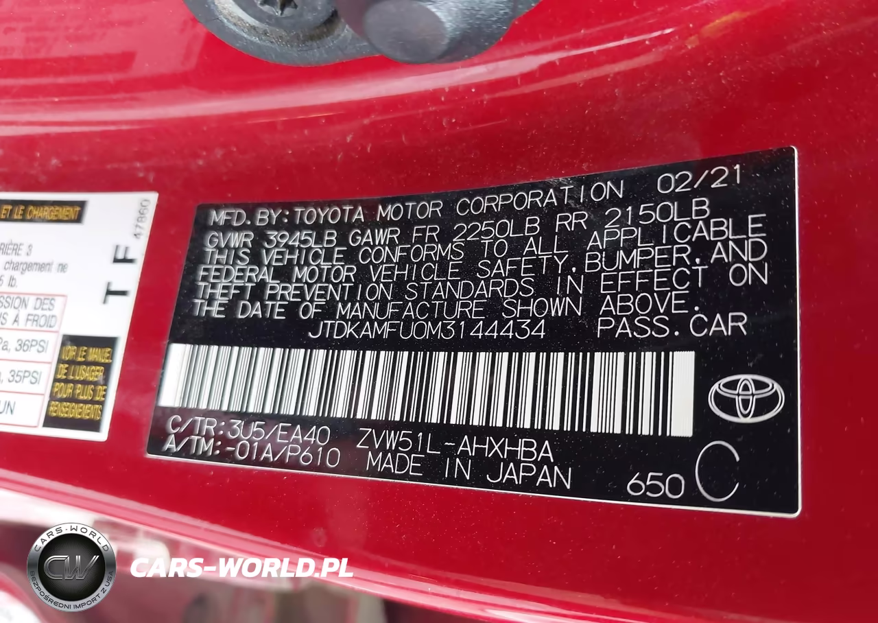2021 Toyota Prius Limited VIN:JTDKAMFU0M3144434 - 9
