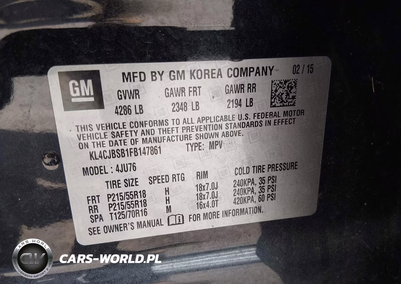 2015 Buick Encore Convenience VIN:KL4CJBSB1FB147861 - 9