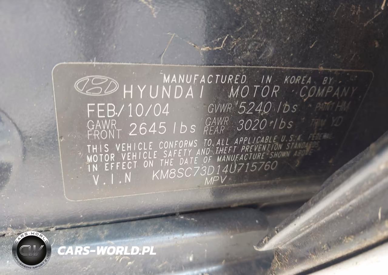 2004 Hyundai Santa Fe Gls VIN:KM8SC73D14U715760 - 9