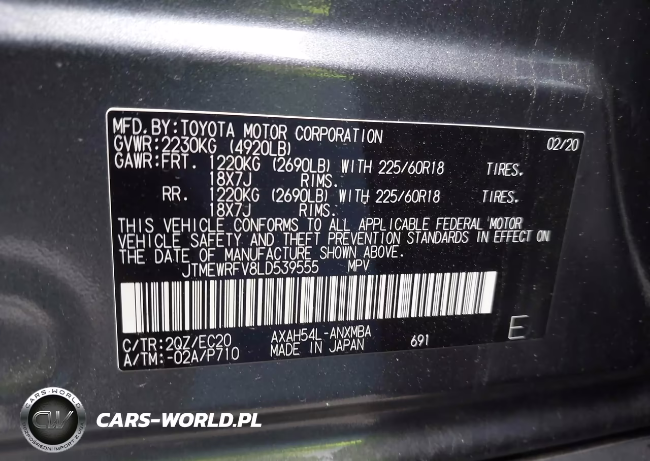 2020 Toyota Rav4 Hybrid Xse VIN:JTMEWRFV8LD539555 - 9