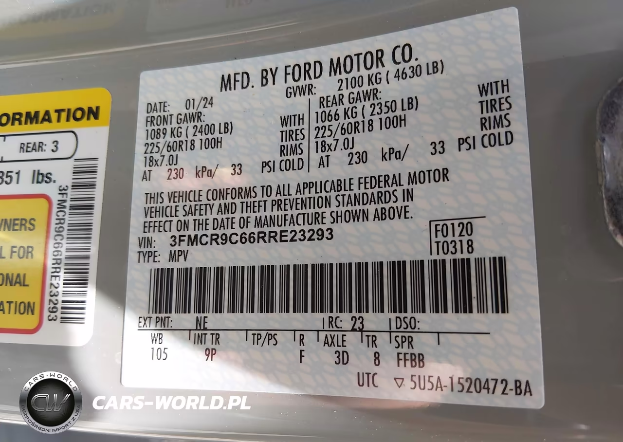 2024 Ford Bronco Sport Outer Banks VIN:3FMCR9C66RRE23293 - 9