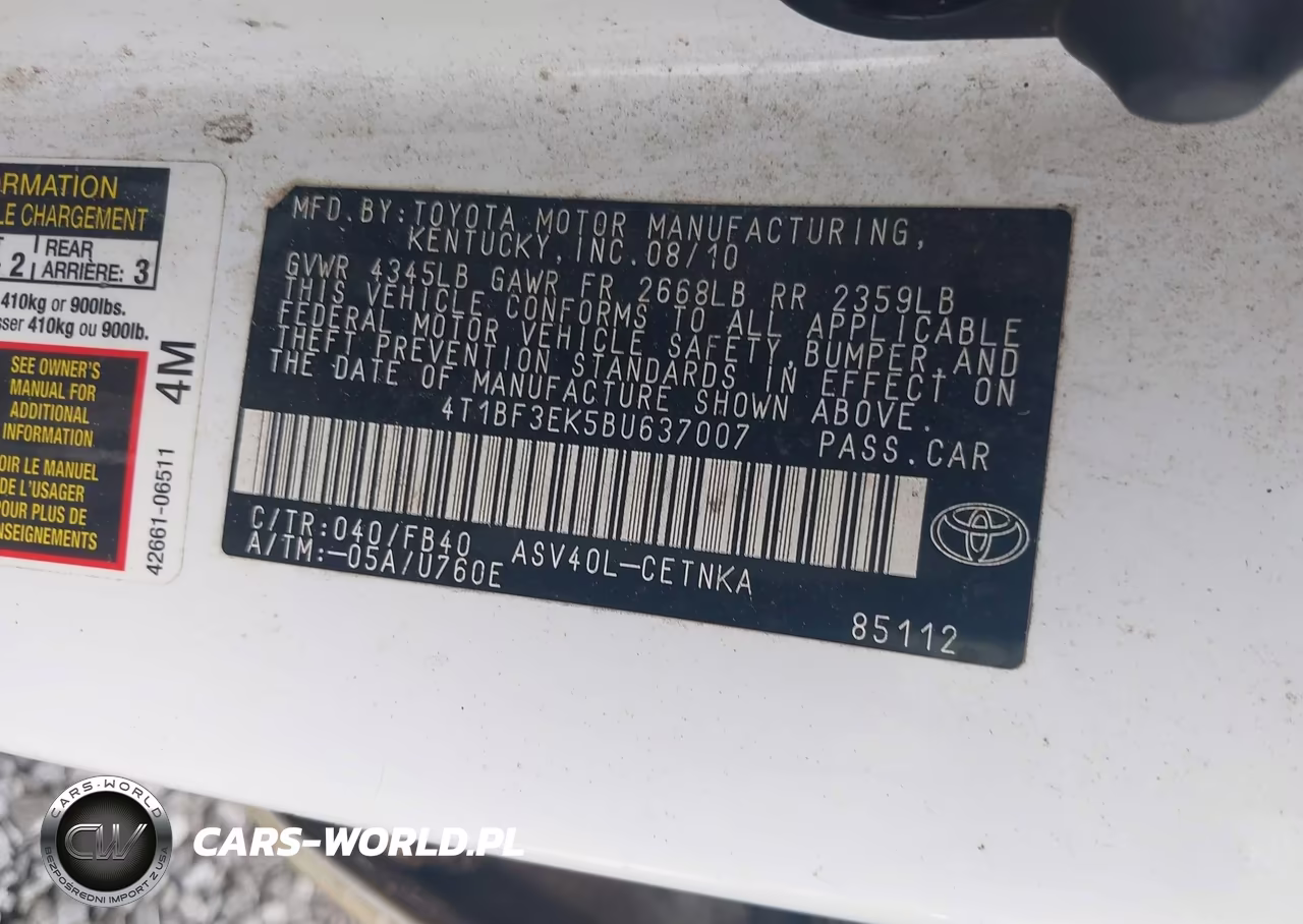 2011 Toyota Camry Le VIN:4T1BF3EK5BU637007 - 9