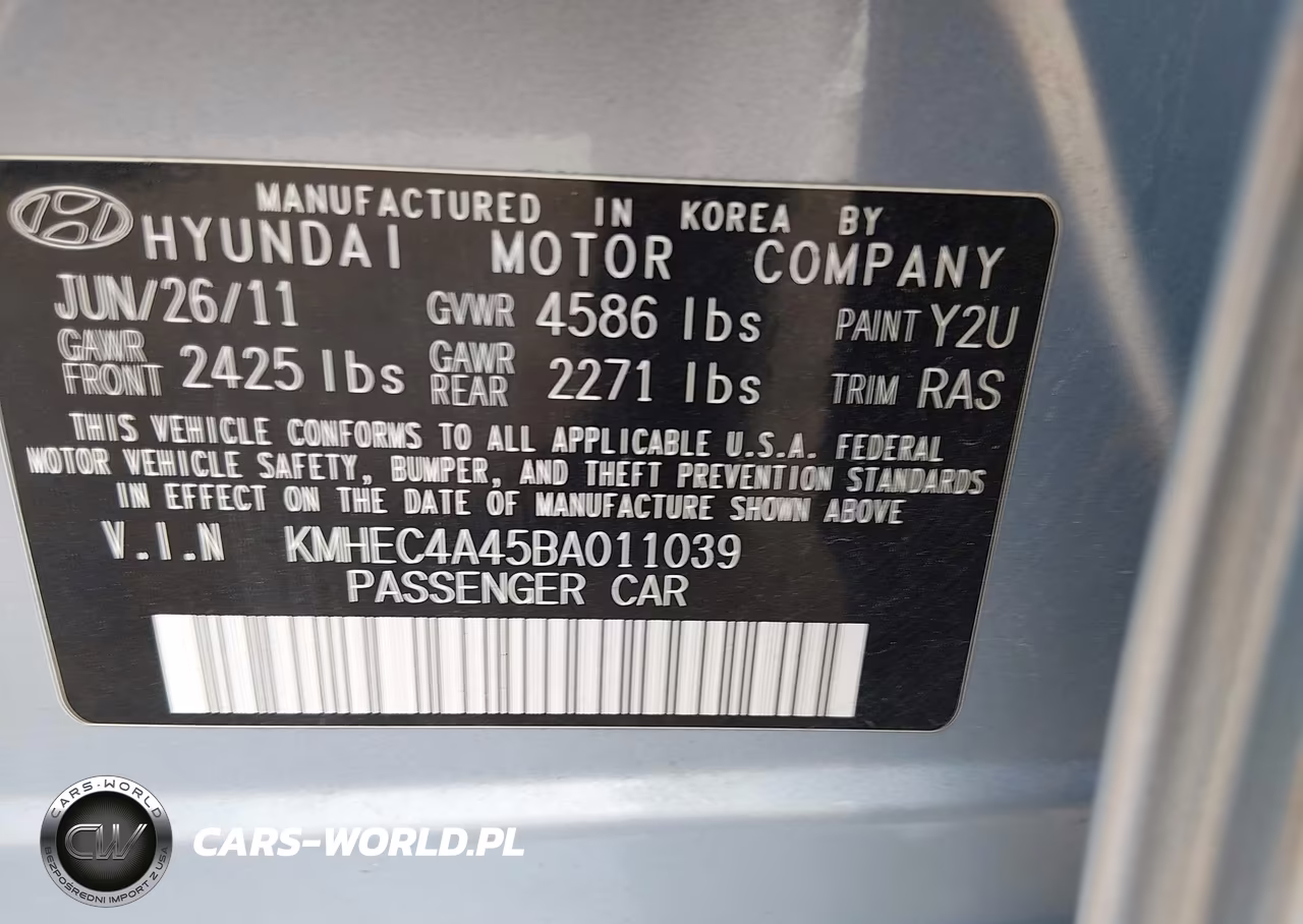 2011 Hyundai Sonata Hybrid VIN:KMHEC4A45BA011039 - 9