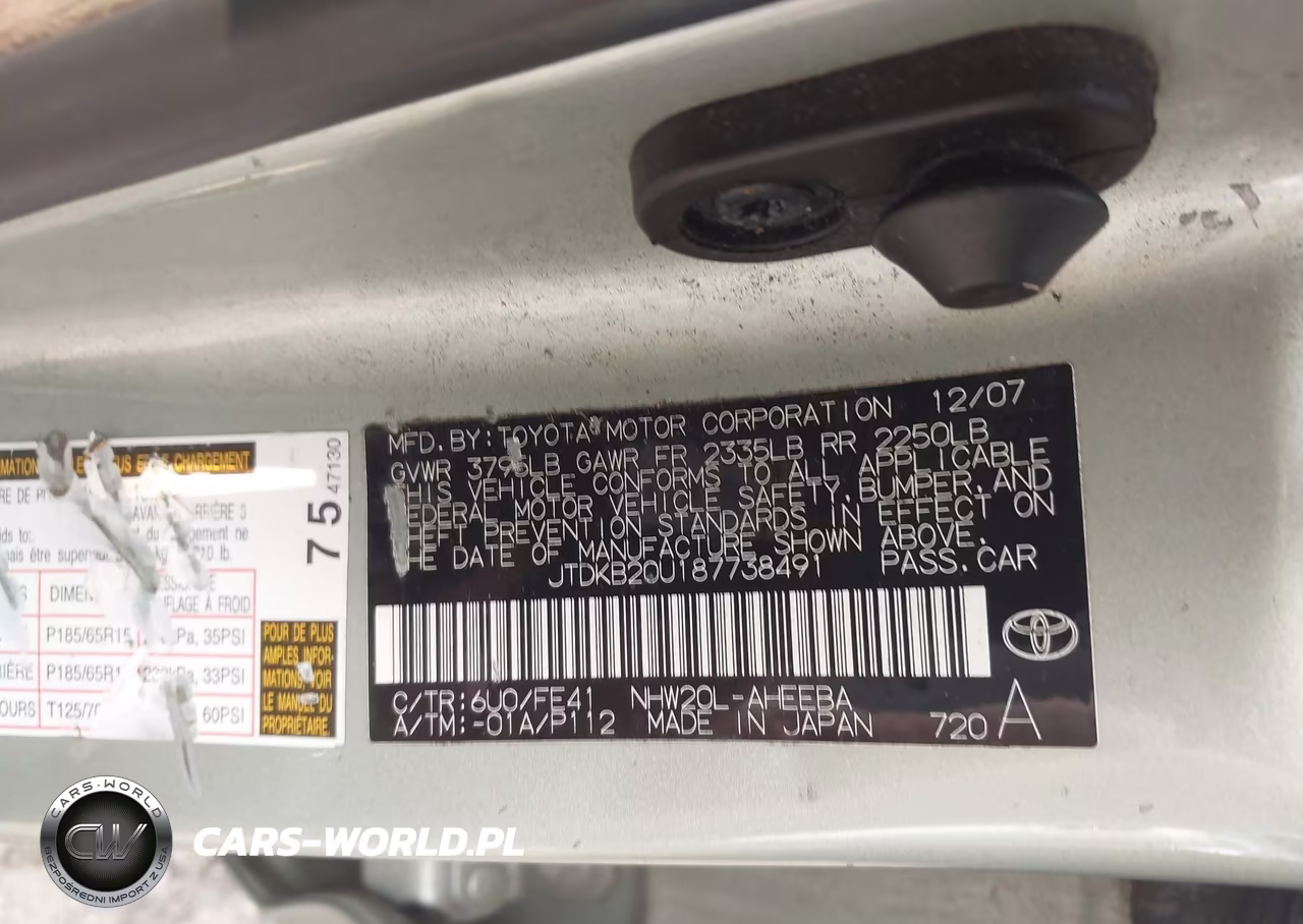 2008 Toyota Prius VIN:JTDKB20U187738491 - 9